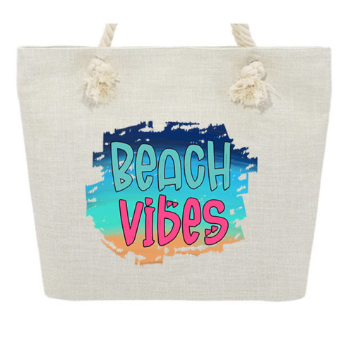 Capture the Spirit of the Shore with Our 'Beach Vibes' Beach Bag